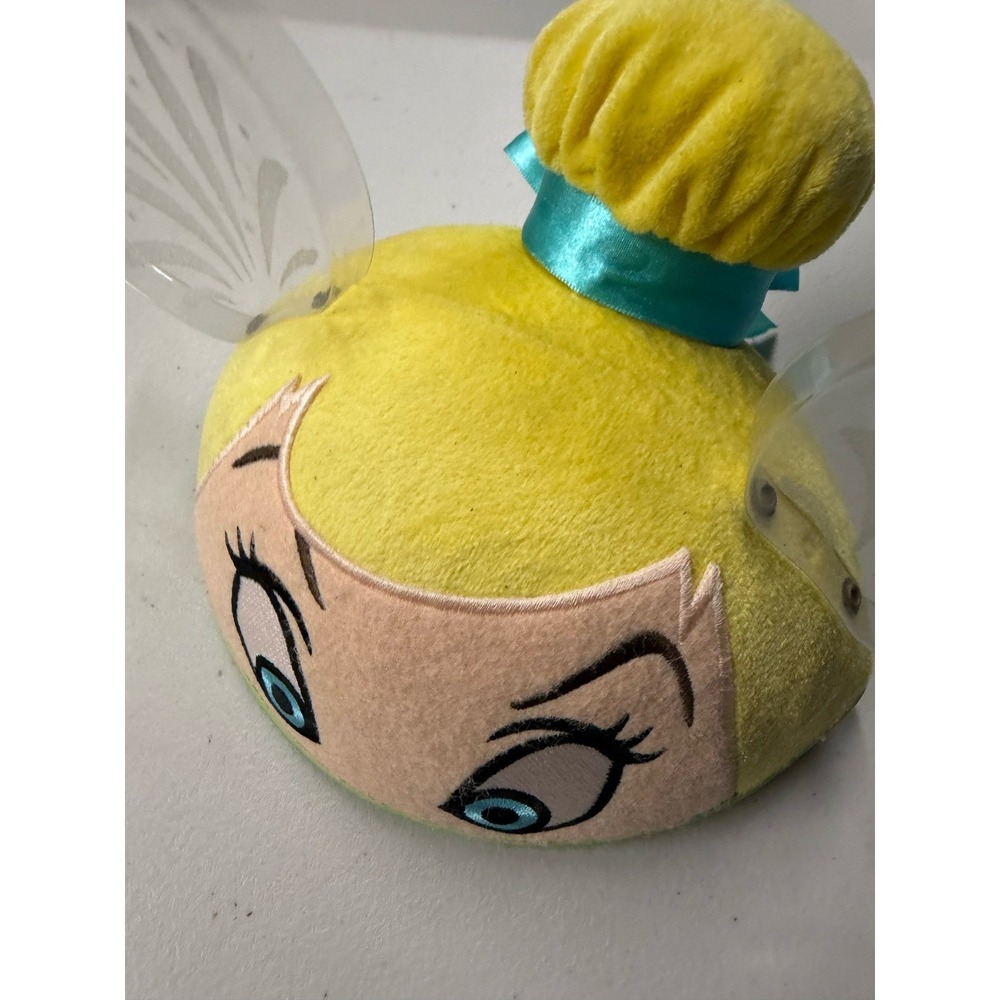 Disney Parks Tinker Bell Plush Character Hat with Wings Peter Pan Fairy Yellow‎
